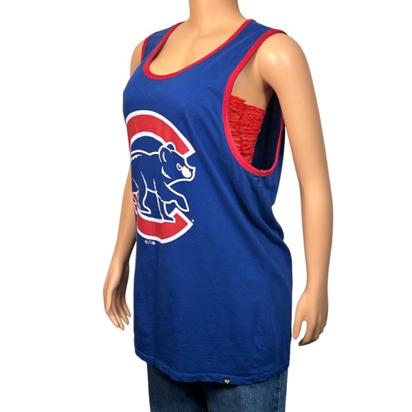 47 Chicago Cubs Tank Top MLB T Shirt sleeveless blue red round neck XL - Picture 5 of 15